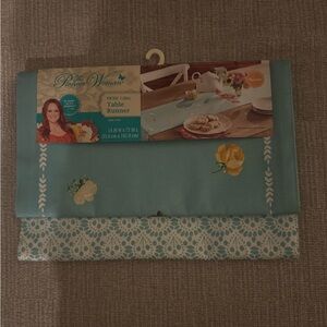The Pioneer Woman Teal and White Patterned Table Runner